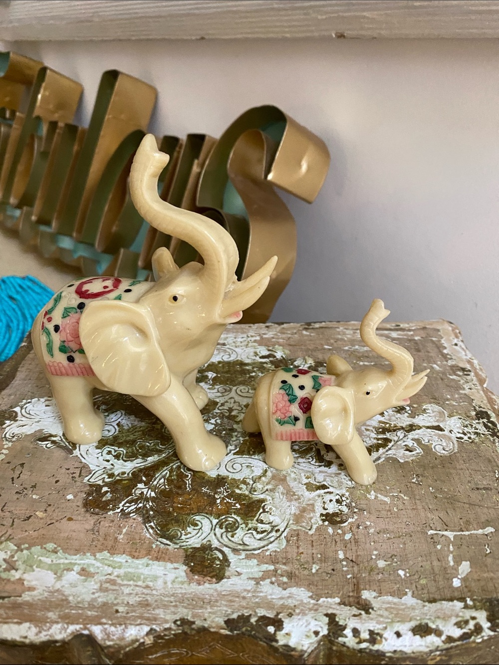 Vintage LUCKY Elephant Pair